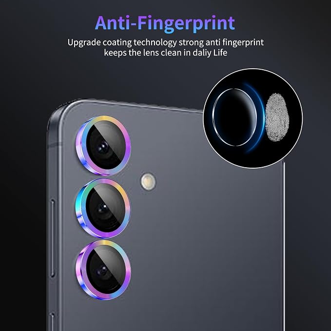 Camera Lens Protector for Samsung Galaxy S25,1 Pack | Tempered Metal Glass Camera Cover, HD Clear Anti-Scratch Lens Screen Protector Film,Case Friendly,Colorful Titanium - Image 6