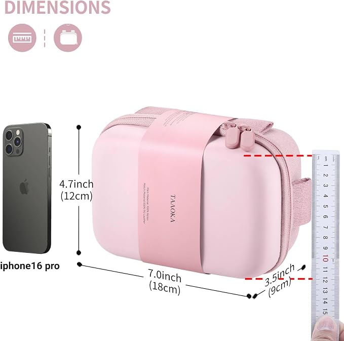 TAAOKA Digital Camera Case, Waterproof & Protective Small Camera Bag with 2 Carrying Ways, Lightweight camera sling bag for PowerShot ELPH 180/190 / Sony DSCW800/DSCW830 - Pink - Image 8