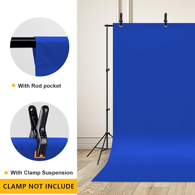 10x12ft Royal Blue Screen Backdrop for Photography, Large Seamless Polyester Fabric Royal Blue Photo Backdrop Curtain for Portrait Photoshoot Video Shooting - Image 4