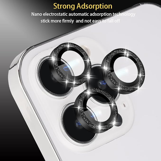 Camera Lens Protector for iPhone 16 Pro/16 Pro Max, Glitter Black | Tempered Glass, Auto-align Tray, Easy Installation, Case Friendly, Anti-Scratch, HD Clear, Ultra Slim - Image 4