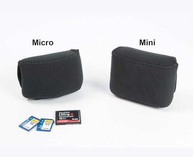 OP/TECH USA Soft Pouch – Compact digital camera case, lightweight accessories pouch, sleek neoprene sleeve for DSLR, perfect for backpacks & travel – durable protection in style D-Micro | Black - Image 4
