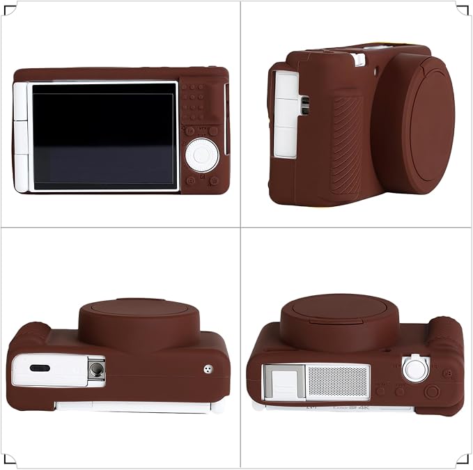 Camera Case for Sony ZV1 Digital Camera.ZV-1 Accessories | Soft Silicone Protective Case Removable Lens Cover,Comes with 2 Screen Protectors and 1 Wrist Strap.(Coffee) - Image 3