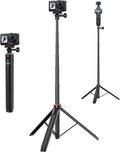 53" Osmo Action Selfie Stick Tripod for DJI Action 5 Pro/4/3, Extendable Handle Grip w Magnetic Quick-Release Adapter Mount, Extension Rod/Standing Stand/Accessories for Travel Vlogging Video Shooting by Unknown