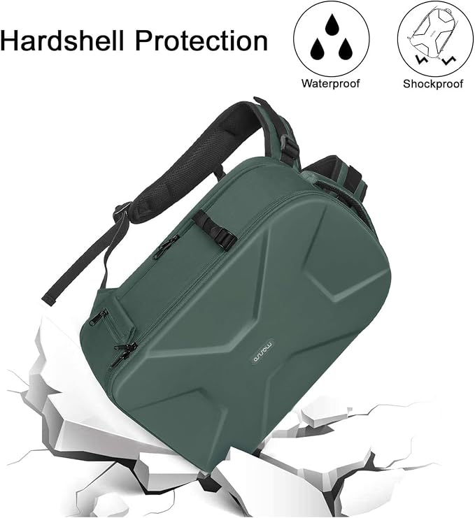 MOSISO Camera Backpack, DSLR/SLR/Mirrorless Photography Camera Bag | 15-16 inch Waterproof Hardshell Case with Tripod Holder&Laptop Compartment Compatible with Canon/Nikon/Sony, Emerald Green - Image 4