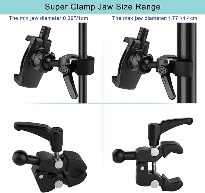 Mippko Phone Holder for Golf Cart/Microphone Stand/Cart/Railing/Handlebar/Rod,Fit for 3.5~7.5 inch iPhone/Nexus/HTC/LG/Smartphone,360°Adjustable Clip Aluminum Alloy Mount - Image 5