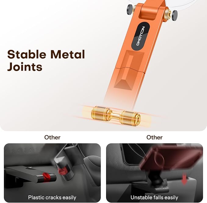 OMOTON TP02 360°Rotating Adjustable Aluminum for MagSafe Tripod, Orange | Magnetic Phone Tripod for iPhone 17/16/15 Pro Max Air, Foldable Cell Phone Stand Fits Vlog, Gym Travel Essentials Accessories - Image 7