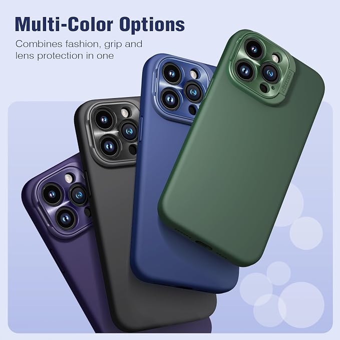 Nillkin for iPhone 15 Pro Case Silicone Upgraded[Compatible with MagSafe][Innovation Metal Camera Invisible Stand] Military Grade Protection Shockproof Phone Case for iPhone 15 Pro 6.1'' Blue - Image 8