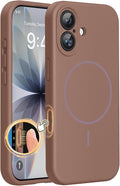 Miracase Silicone & Magnetic for iPhone 17 Case, Chocolate | Compatible with MagSafe, Silicone Camera Control Cover, Soft Microfiber Lining, Shockproof Drop Protection Phone Case for 17 by Miracase