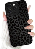 Cute Black Cheetah Print Phone Case for iPhone 16 Pro 6.3" | Aesthetic Leopard Pattern Design Cover Full Camera Lens Protective Shockproof Soft Slim TPU Funda for Men Women Girls by Unknown
