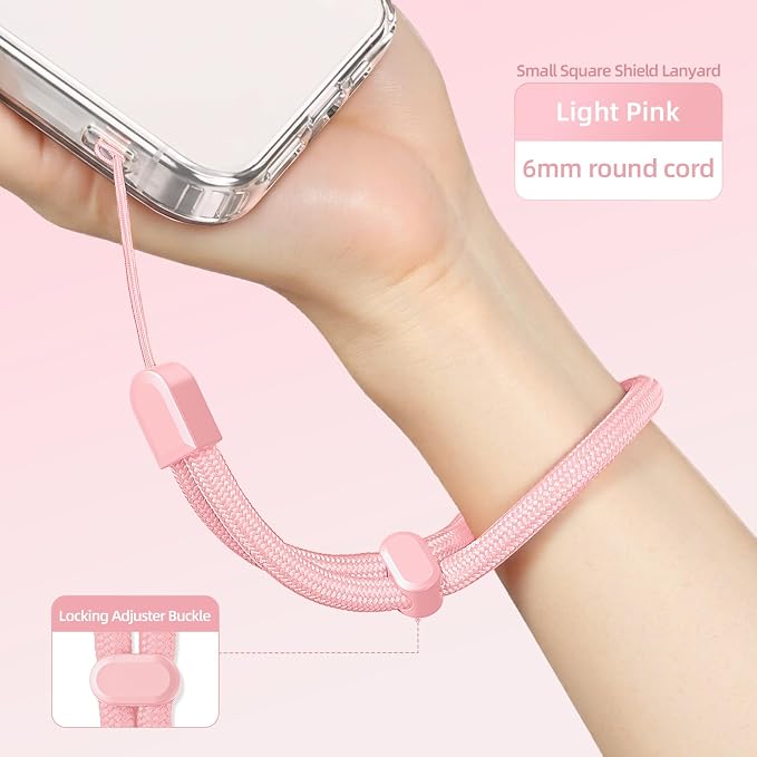 2 Pc Phone Wrist Strap Charm Anti-Lost Lanyard Hand Wristlet Finger Grip Strong Durable Adjustable for Women Men Universal for iPhone Camera Keychain USB Flash Drive Wallet ID Tag Puple Pink - Image 3