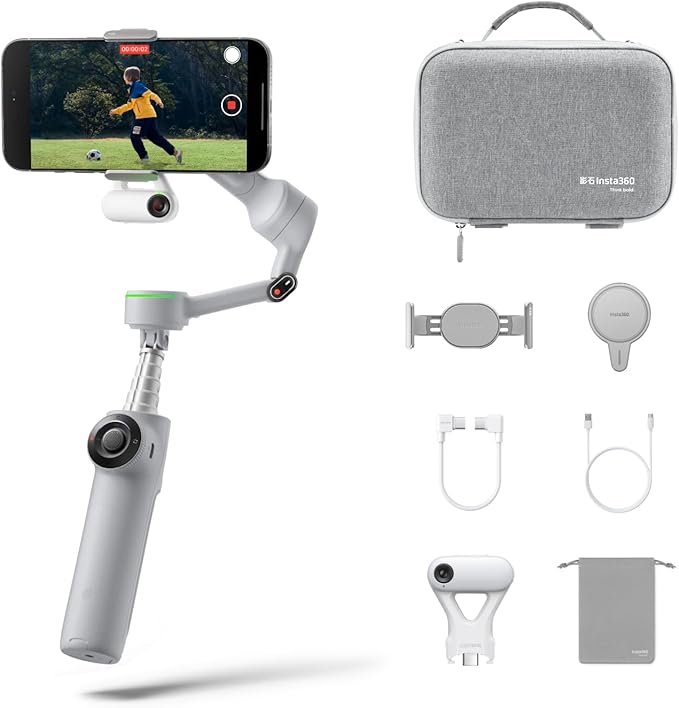Insta360 Flow 2 Pro Phone Gimbal Stabilizer for iPhone & Android, AI Phone Gimbal, Phone Stabilizer for Travel & Vlogs, Phone Stabilizer for Videos, YouTube, TikTok - Ultimate Creator Bundle Grey by Unknown