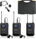 Movo WMX-20-DUO 48-Channel UHF Wireless Lavalier Microphone System with 1 Receiver, 2 Transmitters, and 2 Lapel Microphones Compatible with DSLR Cameras (330' ft Audio Range) by Movo