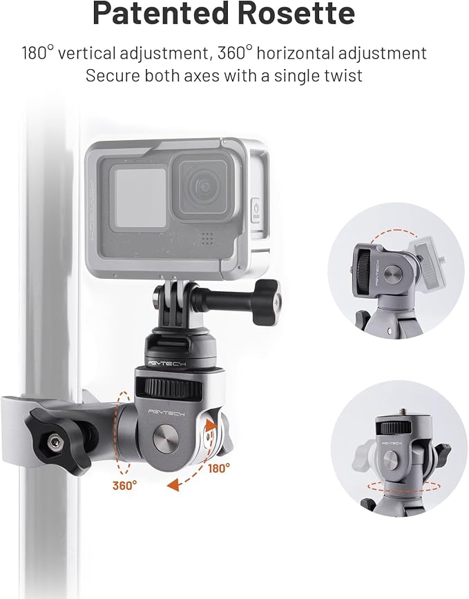 PGYTECH CapLock Super Clamp Mount, Aluminum Alloy Bracket Crab Clamp Mount | Heavy Duty Clamp with 1/4" Screw for Gopro 13/12, DJI Osmo 360/Action 6/5 Pro/Pocket 3 4/Xtra Muse, Insta360, Action Camera - Image 2