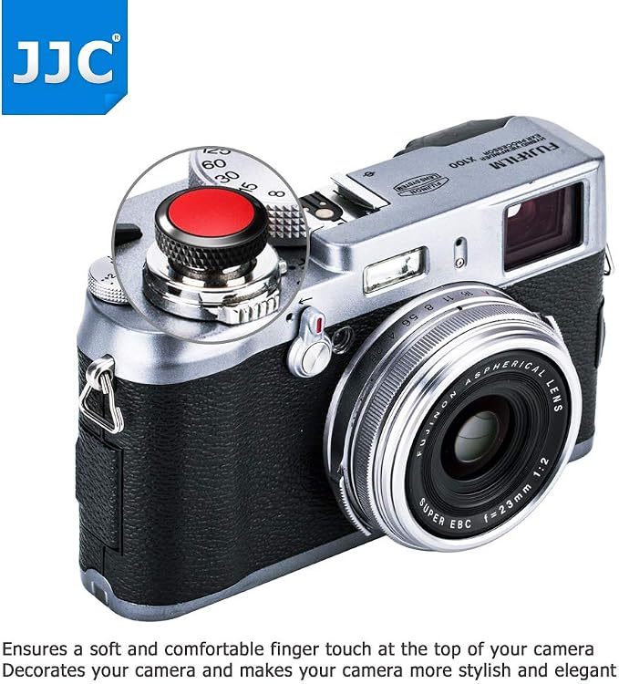 Soft Camera Shutter Release Button Cap for Fujifilm X-T30 III X-M5 X Half X100VI X-T30II X-T20 X-T10 XE5 XE4 X-T4 XT3 XPro3 XPro2 X100V X100F X100T X100S for Sony RX10 IV III RX1RII RX1R RX1 Black+Red - Image 2
