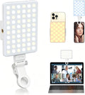 Selfie Light, Phone Light with Front & Back Clip, 60 LED Portable Light with 3 Modes, 5000mAh Rechargeable Video Light for Phone, iPhone, IPad, Laptop, TikTok, Makeup, Lighting Monolights(White) by OLRPT