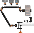 K&F CONCEPT 22" Magic Arm with Desk C-Clamp, Overhead Desk Camera Mount | Long Articulating Friction Boom Arm for Phone, Action Camera, LED Light, Microphone, MS39 by KFCONCEPT
