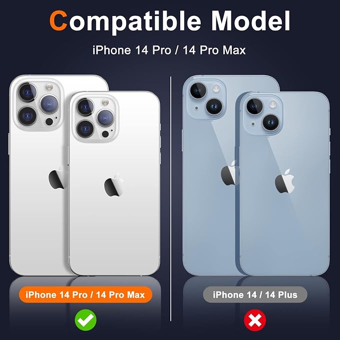 UniqueMe 3 Pack for iPhone 14 Pro Max/14 Pro Camera Lens Protector-Silver | Scratch-Resistant, Case Friendly - Image 2