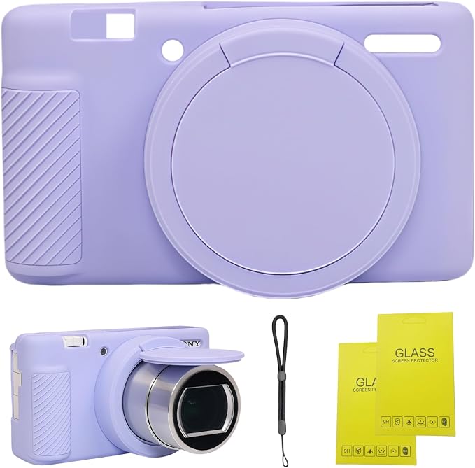 Camera Case for Sony ZV1 Digital Camera.ZV-1 Accessories | Soft Silicone Protective Case Removable Lens Cover,Comes with 2 Screen Protectors and 1 Wrist Strap.(Lilac) by SZHSYJY
