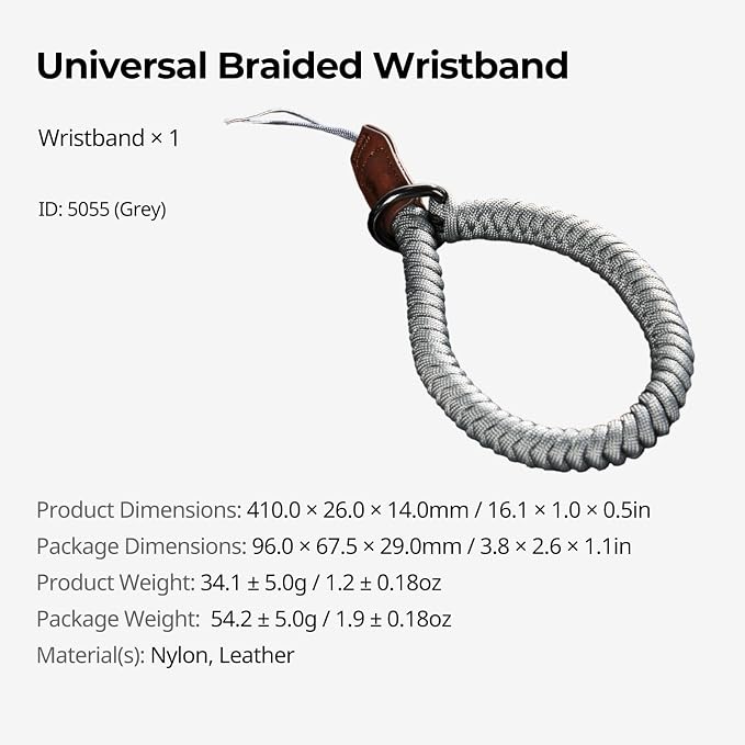 SMALLRIG Camera Wrist Strap, Universal Braided Camera Hand Strap | Adjustable Safety Strap Compatible for DSLR or Mirrorless Camera(Gray) - Image 7