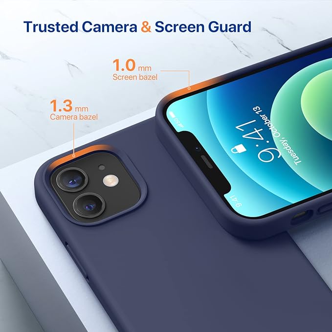 Miracase Silicone for iPhone 12 Case and iPhone 12 Pro Case, Dark Blue | Liquid Silicone Gel Rubber Shockproof Drop Protection Phone Case for iPhone 12/12 Pro 6.1 inch - Image 5