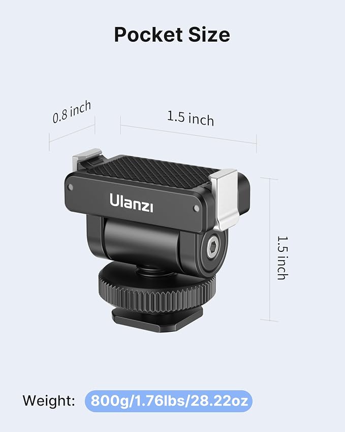 ULANZI CA22 Magnetic Cold Shoe Adapter Mount with 180° Tilt Quick Release | Action Camera Mount Compatible with DJI OSMO Pocket 3/Pocket 4/Pocket 4 Pro/Luna/Action 6 5 4 3 2 Pro/Insta 360 X5 GO Ace Pro - Image 6