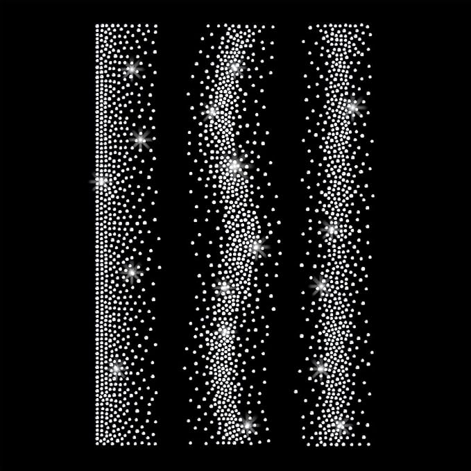 1 Pc Strip Edge Iron on Rhinestones Transfer, Polka Dot Hotfix Iron on Patch Transfer Decals Crystal Heat Transfer Clothing Repair Decor for T-Shirt Jeans Jacket Party Decor by GOMAKERER