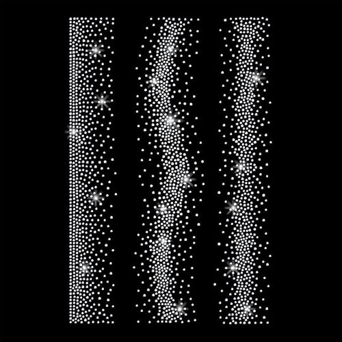 1 Pc Strip Edge Iron on Rhinestones Transfer, Polka Dot Hotfix Iron on Patch Transfer Decals Crystal Heat Transfer Clothing Repair Decor for T-Shirt Jeans Jacket Party Decor by GOMAKERER