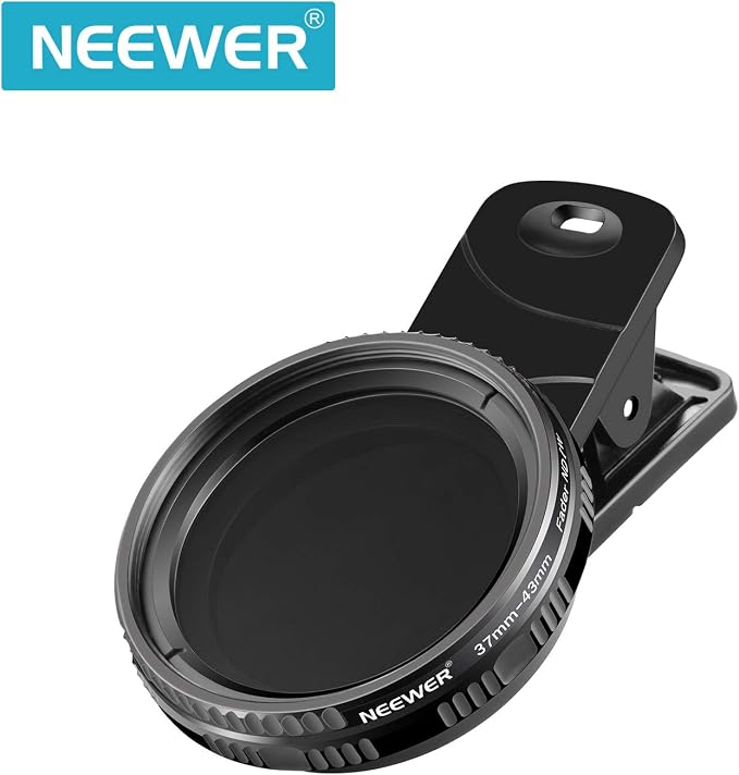 NEEWER 37mm Clip On ND2-ND400 Phone Lens ND Filter Kit: Variable Neutral Density Filter with Phone Clip Compatible with iPhone 15 14 13 Samsung S24 S23 S22 Ultra Android Smartphones iPad - Image 2