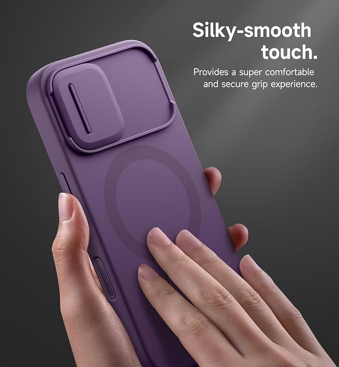 SURITCH for iPhone 17 Case with Camera Control Cover, Camera Slide Cover and Adjustable Kickstand, Compatible with MagSafe, Shockproof Bumper Protective Cases 6.3 Inch, Dark Purple - Image 8