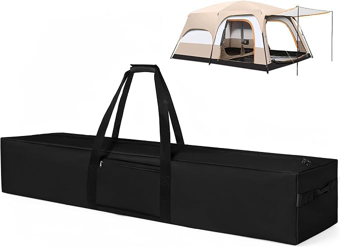 COOLBEBE 83" x 16" x 12" Extra Large Tent Storage Bag - 260L, Black | Heavy Duty Waterproof Duffle Bag for Tent Poles, Canopy, Hammock, Tripod, Fishing Gear, Sports Equipment & Outdoor Moving by COOLBEBE