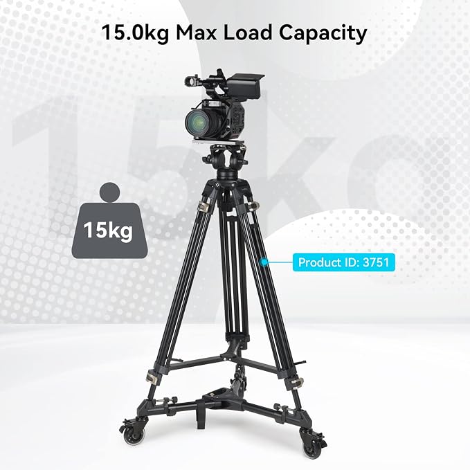 SmallRig Universal Photography Tripod Dolly, Heavy Duty with 3" Rubber Wheels, Adjustable Legs and Carry Bag, 33 lbs Capacity Tripod Wheels for Canon for Sony Cameras Camcorder Video Lighting- 3986 - Image 7
