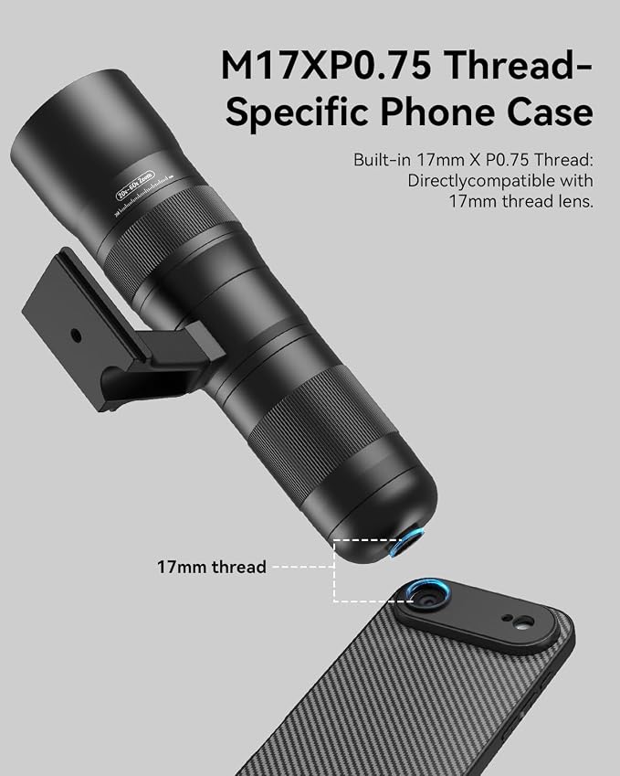 20-60X Zoom Telephoto Lens for iPhone 17 Air, Evil Eye High Power HD Telephoto Phone Lens with Phone Case - Image 4