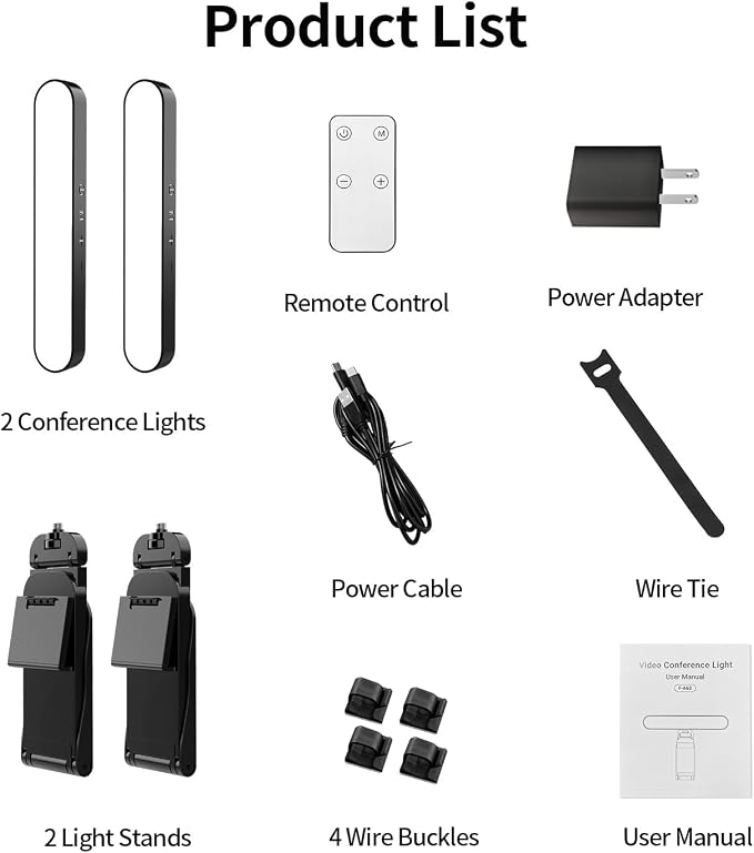 Dual-lamp Video Conference Lighting, LED Streaming Light with Remote and Touch Control, Zoom Lighting for Computer,Webcam Laptop Monitor Ring Light for Video Calls/Zoom Meetings/Video Recording - Image 6