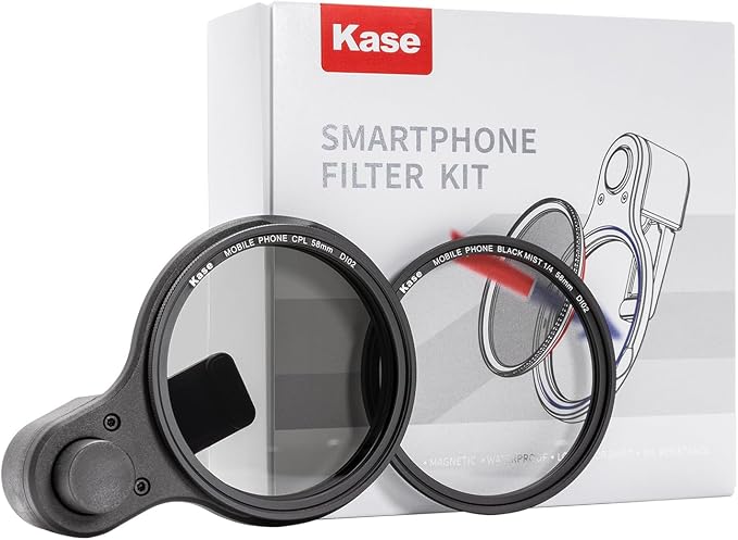 Kase 58mm Magnetic Black Mist 1/4 & CPL Filter for Phone Camera, Quick-Snap Clip Smartphone Lens Filter for iPhone & Android, Cinematic Soft Glow, Reflection Reduction by KaseFilter