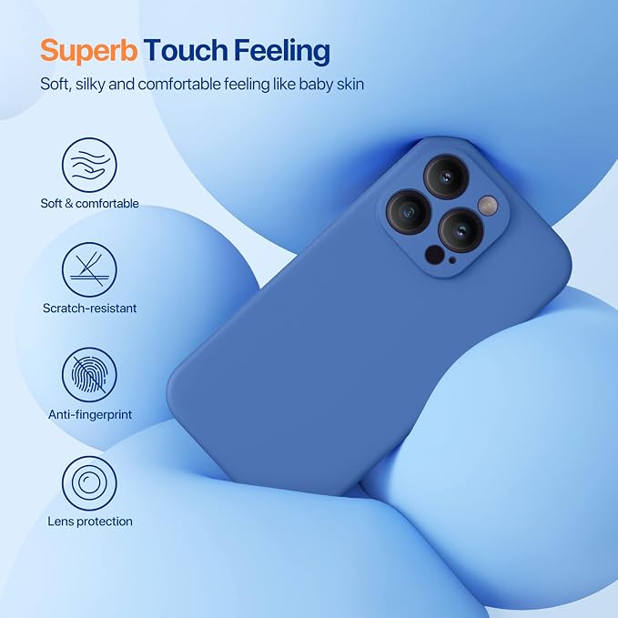 Miracase Silicone for iPhone 14 Pro Case, Sky Blue | Soft Anti-Scratch Microfiber Lining, Premium Silicone Cover Shockproof Drop Protection Phone Case for 14 Pro - Image 3