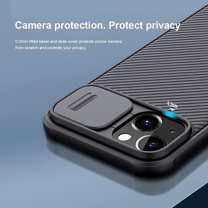 Mangix for iPhone 13 Case with Camera Cover,Slim Fit Thin Polycarbonate Protective Shockproof Cover with Slide Camera Cover, Upgraded Case for Apple iPhone 13 6.1inch (Black) - Image 2