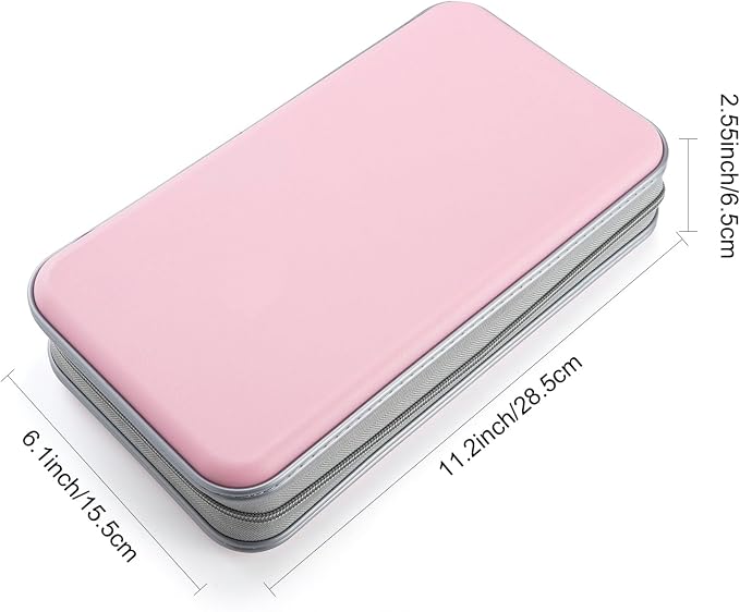 UENTIP CD Case,96 Capacity Hard Plastic DVD Case Holder for Car Home Travel | CD DVD Storage,Zipper Closure,Scratch-Resistant Sleeves,Stay Away Dust and Damp,Storage Music Video Gaming Discs Blu-ray - Image 4