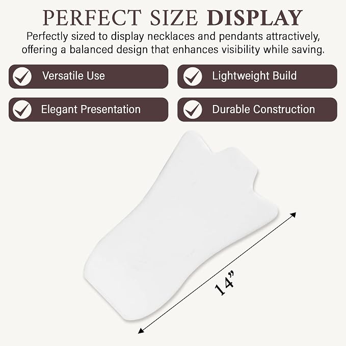 RJ Displays Jewelry Display for Vendors, Velvet Necklace Display Stand Holder, Jewelry Stand Necklace Holder for Vendors. Jewelry Display Stand 14” H. (White) - Image 6