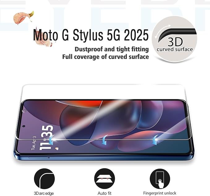 Moto G Stylus 5G 2025/2026 Tempered Glass Screen & Lens Protector 2+2 Pack | [3D Glass] [Anti-Glare] [Bubble-Free] - Image 3