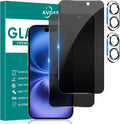 2+2 Pack Privacy Screen Protector for iPhone 16, 6.1 Inch | With Camera Lens Protector, Tempered Full Screen Glass Accessories, Anti-Spy, Bubble Free, Case Friendly by AVOAR