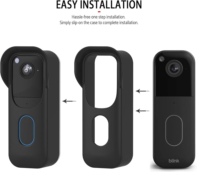 Blink Doorbell Camera Cover - Weatherproof Silicone Protective Case with Brim for for Blink Video Doorbell 2025 New Model (2nd Gen), Full Protection, Easy Installation (Black) - Image 6