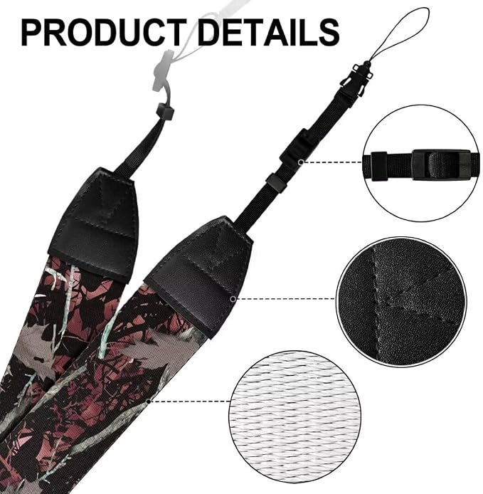 Coldinair Black Adjustable Camera Strap Universal Neck & Shoulder Soft Padded Strap for All DSLR Cameras,Binoculars - Image 7
