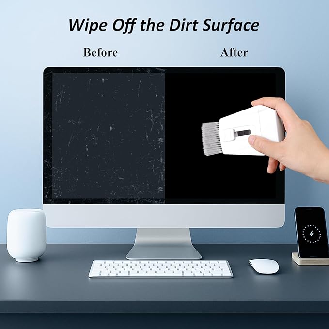 Keyboard Cleaner Brush, Portable for Laptop, Electronics, Home Office Use | High-Density Soft Brush, Retractable Design, Deep Cleaning Screen Spray, Microfiber Polishing Cloth, Multi-Surface Cleaning - Image 6