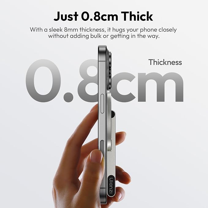 ULANZI MA60 Magnetic Phone Tripod, Aluminium Mini Tripod for iPhone Silver | N52 Strong Magnet Cell Phone Tripod, Pocket Size for Travel Vlog Live Recording for iPhone 17 16 15 14 - Image 3