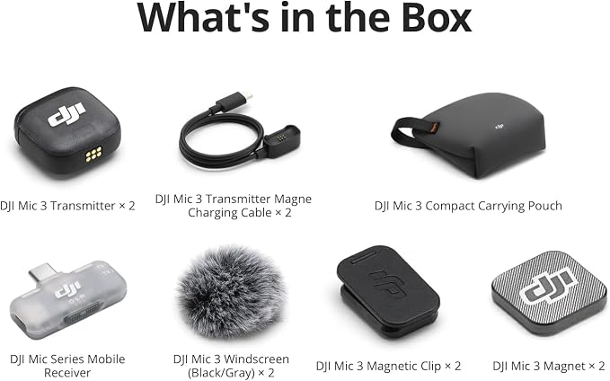 DJI Mic 3 (2 TX + 1 Mobile RX), Wireless Microphone | For iPhone 17/16/15 & Android/Tablet/PC, Plug-and-Play, Noise Cancelling, Ultralight, Adaptive Gain Control, Vlog - Image 7