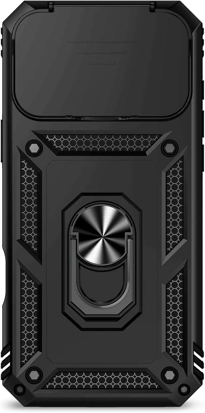 SunStory Phone Case for iPhone 17 Pro Max Case with HD Screen Protector & Slide Camera Cover & Rotated Ring Kickstand, [Military-Grade] Phone Case for iPhone 17 Pro Max, Black - Image 9