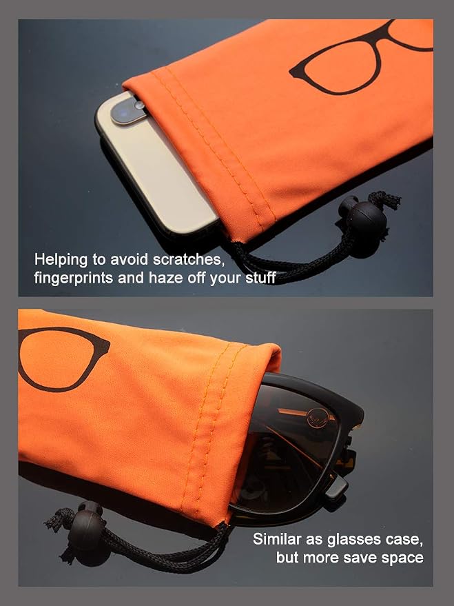 Quality Microfiber Eyeglass Pouch with Bead Lock Micro Fiber Sunglasses Case Pouch Soft Store - Image 5