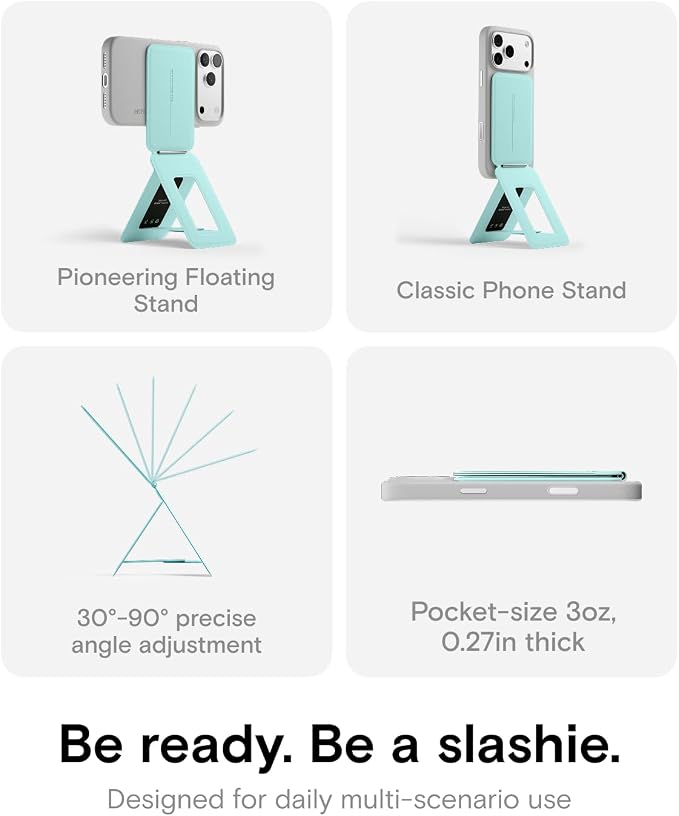 MOFT Phone Tripod Stand, Portable Selfie Stick for iPhone, Mulit-Angle | Pocket Size | Strong Magnets l MOVAS Leather | Magsafe Compatible | Easy to Charge | Stylish |For Content Creators - Image 3