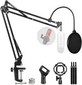 Microphone Stand for Blue Yeti, Quadcast Boom Arm Scissor Mic Stand with Windscreen and Double layered screen Pop Filter Heavy Duty Mic Boom Scissor Arm Stands, Broadcasting and Recording.Game | Includes windscreen and double-layer pop filter; compatib... by LulingArts