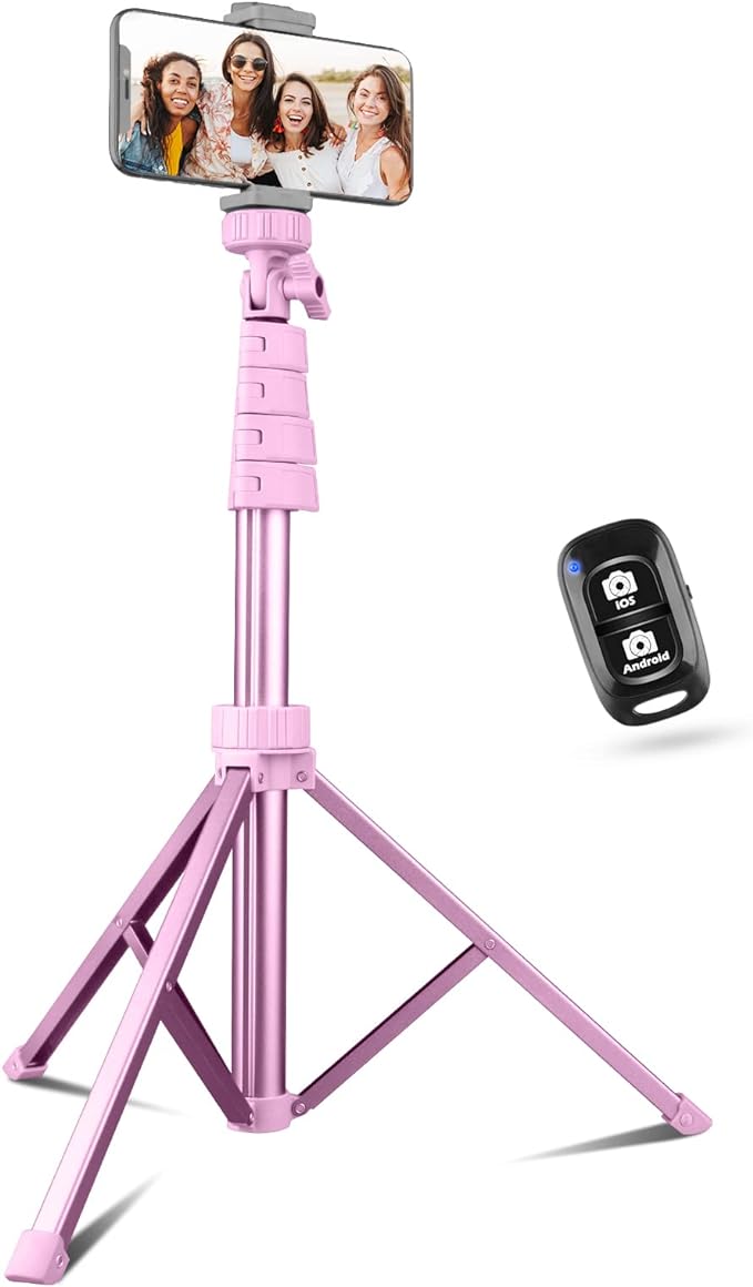 Sensyne 62" Phone Tripod & Selfie Stick, Extendable Cell Phone Tripod Stand with Wireless Remote and Phone Holder, Compatible with iPhone Android Phone, Camera by sensyne